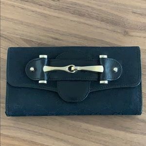 Vintage Black Gucci long Wallet